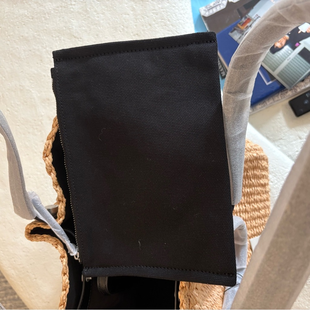 All Saints Natural Woven Tote with Black Interior - Picture 5 of 5